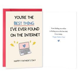IDU Funny Fathers Day Card for Husband，Fathers Day Card Gifts from Wife，Father's Day Gifts Cards for Husband，Humorous Father's Day Cards with Internet-Themed Design