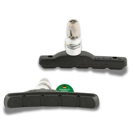 CONTEC Brake Shoe V-Stop, V-Brakes Medium Compound, Medium Hard Rubber Compound, Minimal Wear, DIN Approved, Asymmetrical, 70mm Screw, Pair