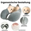 RAILONCH Reisekissen Nackenkissen Kinder Reisekissen mit Schlafmaske, Nackenhörnchen Kopfstütze Reise