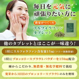 Farmer-Made Sulforaphane Tablets, 180, Broccoli Sprout, 150 mg of Domestic Broccoli Sprout Powder Per Tablet, Freeze-Dried Method