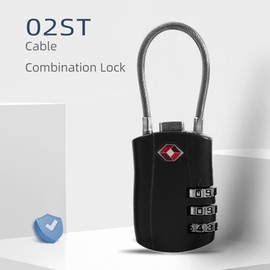 Maizoon TSA Approved 3 Digit Combination Lock with Password, Resettable Combination for Travel Luggage, Backpack, Suitcase, Luggage, Durable, Security, Stylish, Compact, Black, 2 Pack