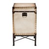 Baxton Studio Laura Vintage White Canvas Lift-Top Trunk End Table