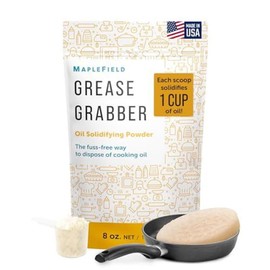 Maplefield Grease Grabber Oil Solidifier Powder for Pans – 8 oz Waste Cooking Oil Powder for Easy Cleanup - Grease Solidifier