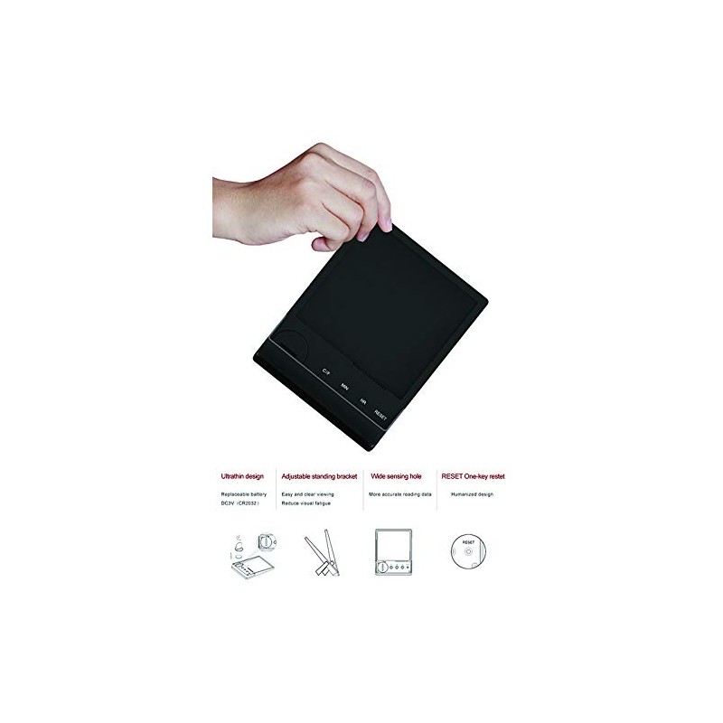 Jayron Indoor Temperature and Humidity Meter Thermo Hygrometer with 12/24H