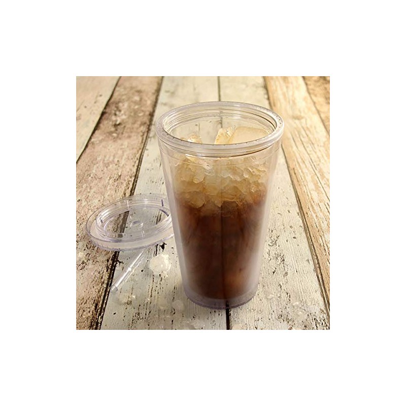 Bar Drinkstuff Double Wall Plastic Cup, 16oz, Pack of 2