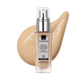 AVON Anew Protinol Refine & Renew Foundation SPF30-30ml | Collagen Boosting, Buildable, Resilient, Plumper & Firming-Looking Complexion, Lightweight & Radiant Finish & Feel, 125G