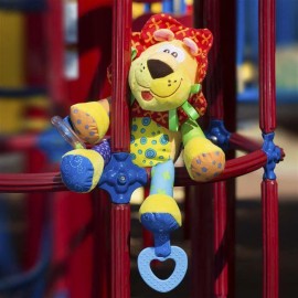Nûby Nuby Fun Time Pal with Rattle - Interactive - Textured & Soft Plush - Fun Colors - Lion