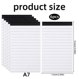 FangBoJie Hopton Notepad Small A7 Blank Writing Pad, 50 Sheets per Pad, Notes To Do Lists Pad for Work, Study, Office, School, Household, Pack of 6