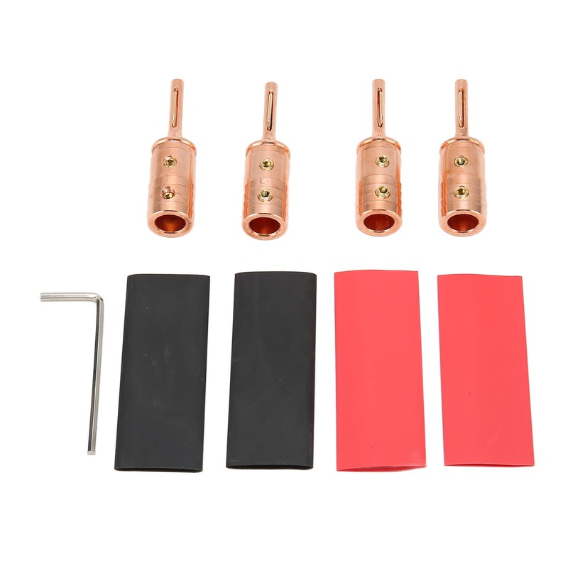 4Pcs Speaker Banana Plugs Pure Copper Male Speaker Wire Connector