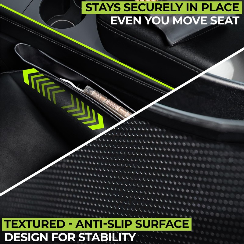 Car Seat Gap Filler Organizer with Bonus Interior Cleaning Brush-