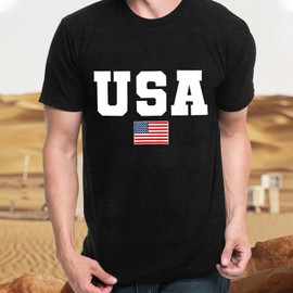 SUWATOIN USA 4th of July Shirts for Men American Flag Short Sleeve Patriotic Independence Day Tee Top