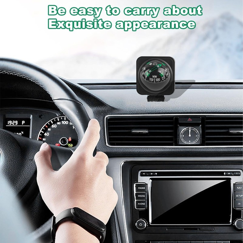 Mandark Car Compass, Adjustable Dashboard Vehicle Direction Navigation Ball, Portable