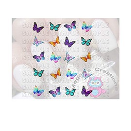 Bright Butterflies Waterslide/Water Transfer Nail Decals/Nail Art
