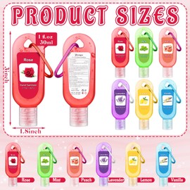 Sacubee 24 Pcs Scented Hand Sanitizer Keychain Gift Mini Lavender Hand Sanitizer Gel Keychain Bulk 1 oz Christmas Party Favor Treat Goodie Bag Stuffer Nurse Teacher Women Homeless Supplies