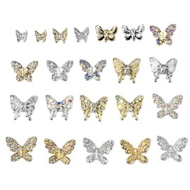 DECHOUS 22pcs Butterfly Nail Charms Unique Manicure Decorations Lightweight Nail Art Accessories Easy Application