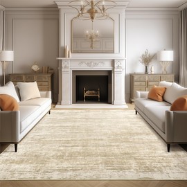 zesthome 5x7 Area Rugs, Modern Washable Rug, Non-Slip Rugs for Living Room, Stain Resistant Abstract Rugs, Ultra-Thin Indoor Area Rug 5x7, Home Decor Beige Rug