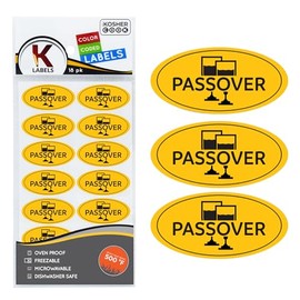 Passover Labels 18 Pack English - Oven Proof, Freezable, Microwaveable and Dishwasher Safe Stickers - Pesach Seder and Kitchen Accessories by The Kosher Cook