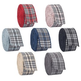 PH PandaHall 21m Buffalo Plaid Ribbon 7 Colours Gingham Ribbon Wired, 25mm Black and White Buffalo Check Ribbons for Gift Wrapping Bowknot DIY Crafts Hair Accessories Home Decor