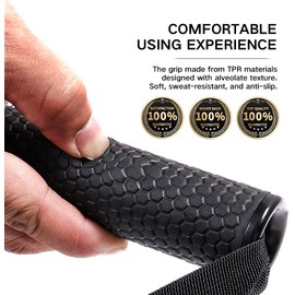 INNSTAR Upgraded Heavy Duty Exercise Handles, Cable Machine Attachments Resistance Bands Handles with Solid ABS Core Grips Fitness Strap Stirrup Handle Cable Attachment Silicon Grip (Set of 2)-Black