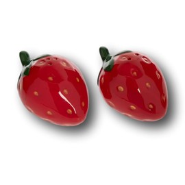 Beautiful and Fun Decorative Ceramic Kitchen Salt and Pepper Shakers Set (Adorable Strawberries)