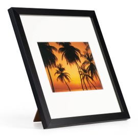 Kenko PS-PC2-2L-BK Picture Frame, PC Frame Square II, 2L, Black, Resin Frame, Glass Surface, Freestanding Stand Included