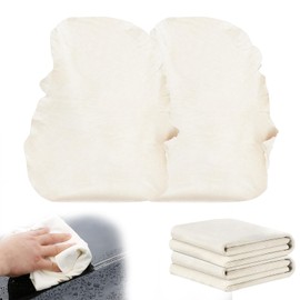 Vernerth 2 Pcs Chamois Leather 40x30cm – Natural Shammy Leather Cloth for Car Drying, Lint-Free & Streak-Free Absorbent Towel for Auto Detailing, Glass, Mirrors, Windows & Kitchen Use