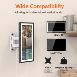 EWIGE TV Monitor Wall Mount for Show 15, Adjustable Bracket Swivel and Tilt Universal for 13-30 Inch 100 x 100, 75 x 75 mm Metal TV Bracket (White)