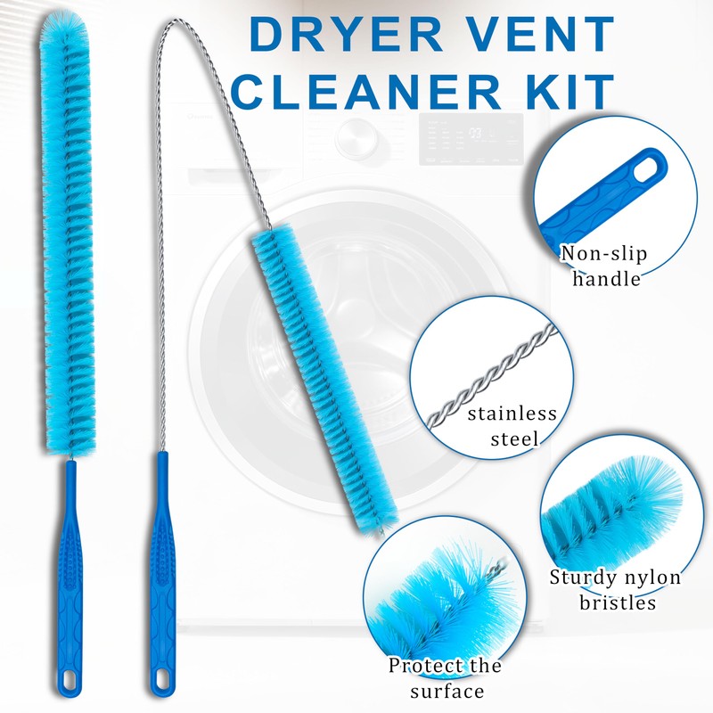 Dryer Vent Cleaner Kit,5 Piece Universal Vent Cleaner with Vacuum