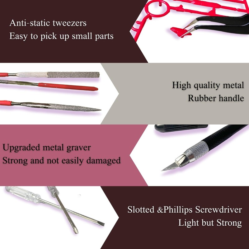YIRGJERON Gundam Model Tool Kit, 28pcs Adult Hobby Tools Set,