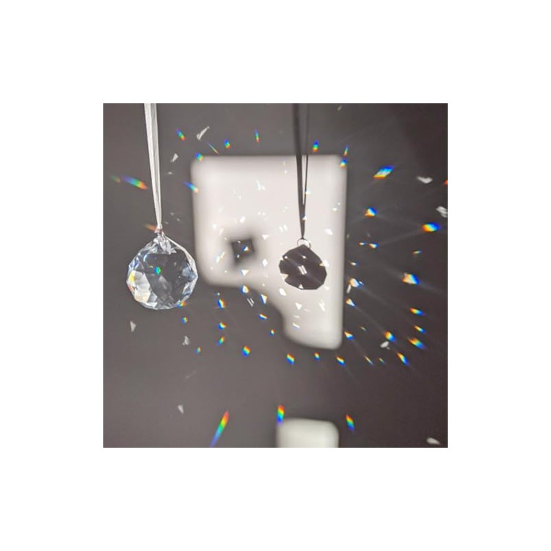 EasyBravo 50mm Clear Crystal Ball Prisms Feng Shui Suncatcher Decorating
