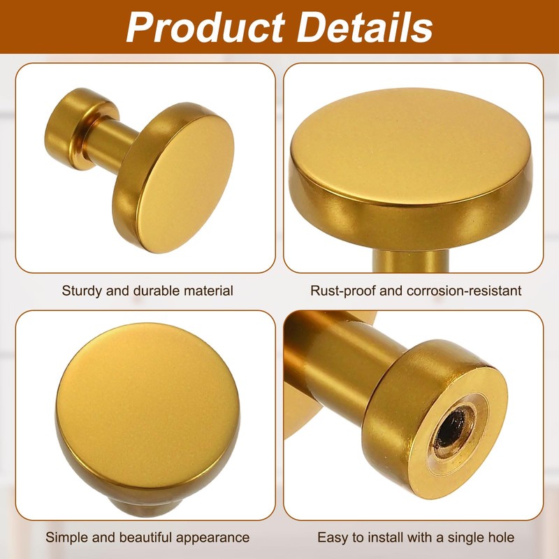 sourcing map 15Pcs Round Cabinet Knobs, 1.2" Dia x 1.18"