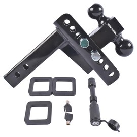 6" Rise/DropTrailer Hitch Replacement for Vehicles with 2" Receiver Hitch Black 20000lbs GTW Weonefit