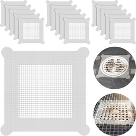 40 Pieces Disposable Hair Drain Catcher Shower Drain Covers Hair Traps for Shower Drains Mesh Shower Drain Hair Catcher Sticker Hair Collector for Bathroom Bathtub Kitchen (Square)