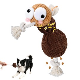 Yipetor Squeaky Dog Toy, [Mosquito Miss] Soft Plush Puppy Toys for Anxiety Relief, Durable Cotton Rope Teeth Clean Interactive Dog Toy to Keep Medium Small Dog Busy - Boredom Dogs Best Birthday Gift