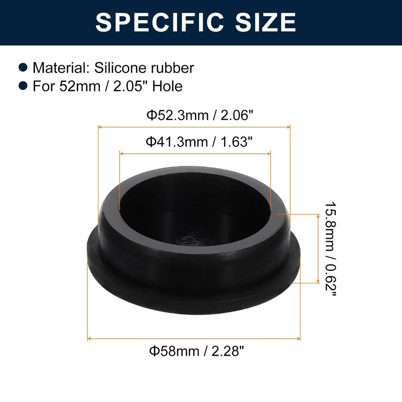 sourcing map 2 Pcs Black Plug Holes, Waterproof Rubber Button
