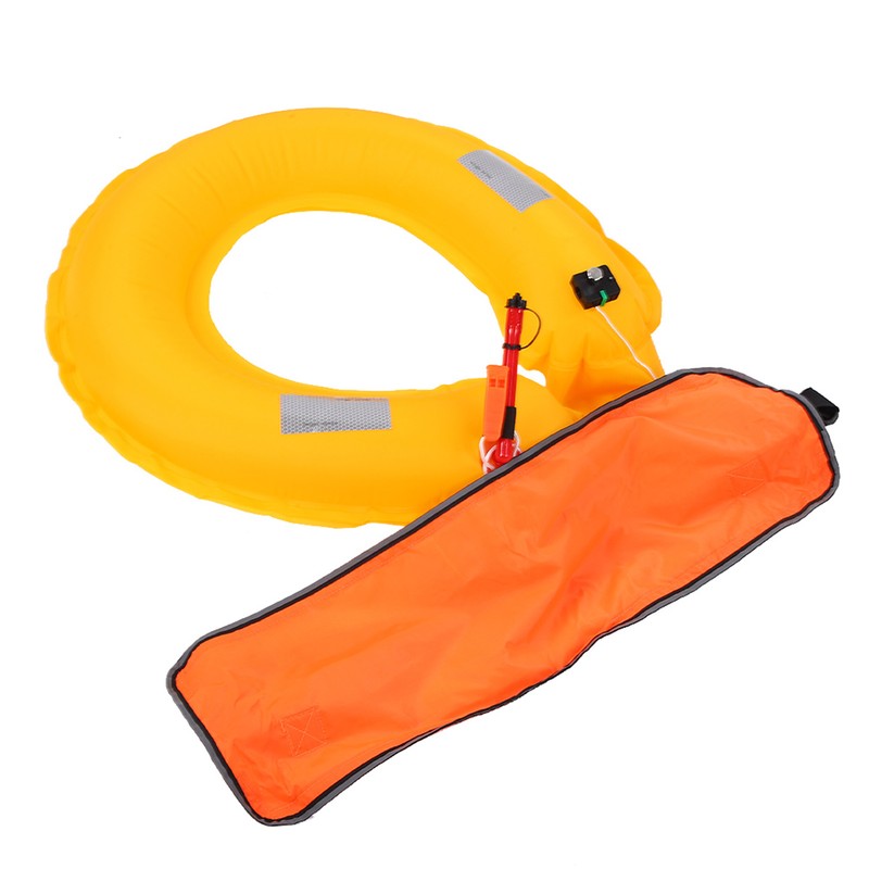 Adjustable Inflatable Life Jacket Belt With Reflective Tapes and Whistle