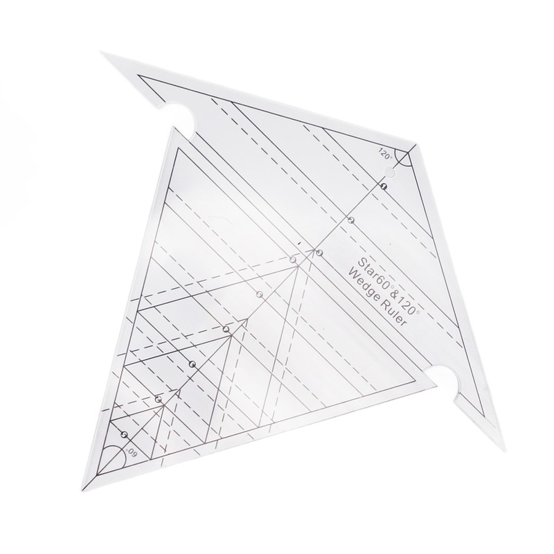 Sewing Wedge Ruler 60 Degree and 120 Degree Acrylic Transparent