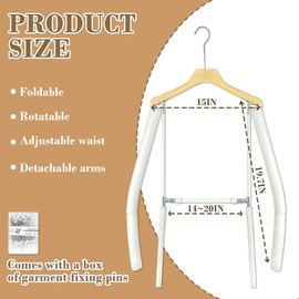 Esamploe Dress Form,Adjustable Clothing Mannequin,Metal Hanging Mannequin Female,Adjustable Mannequin Clothing Display for Hanging Women's Tops Skirts and Other Fashionable Clothing