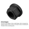 sourcing map M14 Flange Hex Nuts, 5pcs Grade 12.9 Carbon