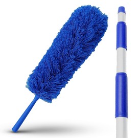Extendable Microfiber Duster Extension Rod | Ceiling Fan Duster 20 Foot Reach | Cobweb 3-Stage Aluminum Telescoping Pole | Lightweight Webster Telescoping Cleaning Tool | U.S. Duster Co.
