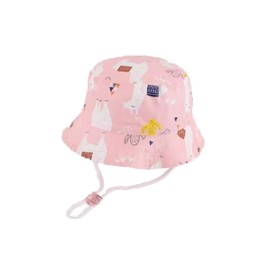 Baby Kids Sun Hat - Toddler Bucket Hats Summer UPF 50+ Sun Protective Beach Hats Wide Brim Outdoor Camping Hat for Boys Girls (US, Age, 12 Months, 24 Months, Pink cat)