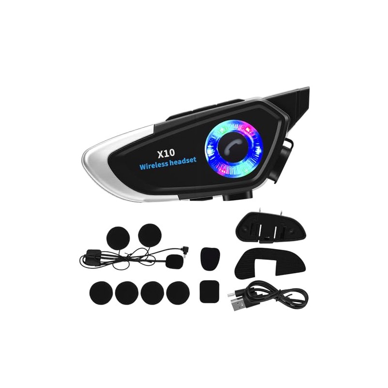 Intercomunicador para Casco de Moto con MicróFono, Auricular Bluetooth 5.4,