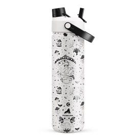POWCAN 26 oz Insulated Water Bottle with 2-in-1 Straw and Spout Lid, Keep Cold 24H, Leak-Proof, Fits in Car Cup Holder, Stainless Steel Water Bottle for Sports, Travel, Gym, and School (Swamp Doodle)