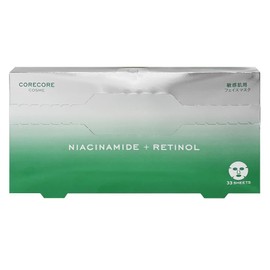 CORE CORE COSME NIACINAMIDE+RETINOL Niacinamide Retinol Face Mask, Pack of 33, For Sensitive Skin, Hypoallergenic, Made in Japan, Moisturizing, Skin Care