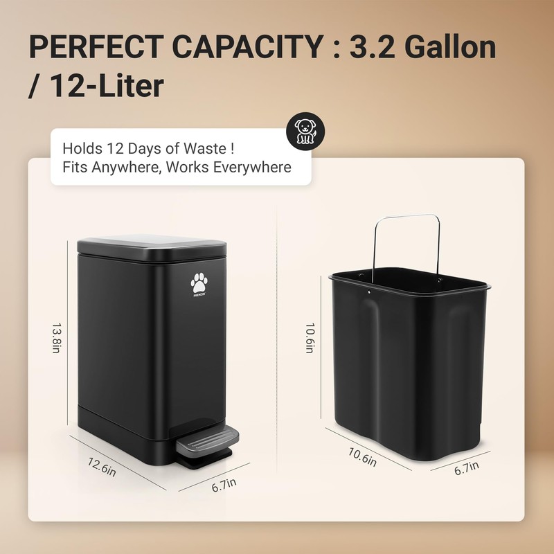 PREMJIN Dog Poop Trash Can Outside with Poop Scooper for