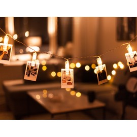 Charmed Battery Operated Fairy String Lights LED Photos Clips Lights in Warm White (20 LED)