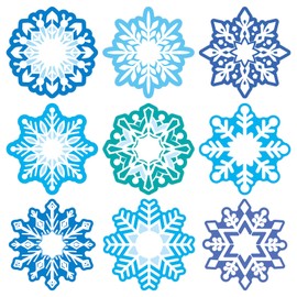 45 Pcs Snowflake Cutouts Christmas Winter Cutouts Name Tags for Winter Bulletin Board Tree Displays Classroom Party Decoration Winter Game Paper Cutouts for DIY Kids Projects Crafts