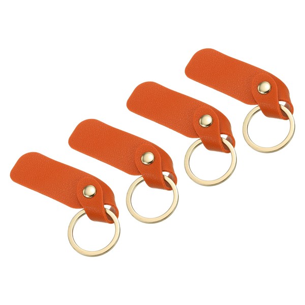 PATIKIL PU Leather Keychain, 4 Pack Key Chain Ring Universal