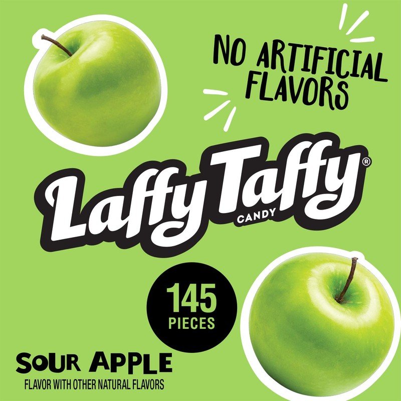 Laffy Taffy Candy, Sour Apple Flavor, 145 Pieces