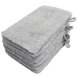 Lanudo Pure Line Wash Cloths Set of 8 Pure Terry Cotton 21 x 15 cm Silver